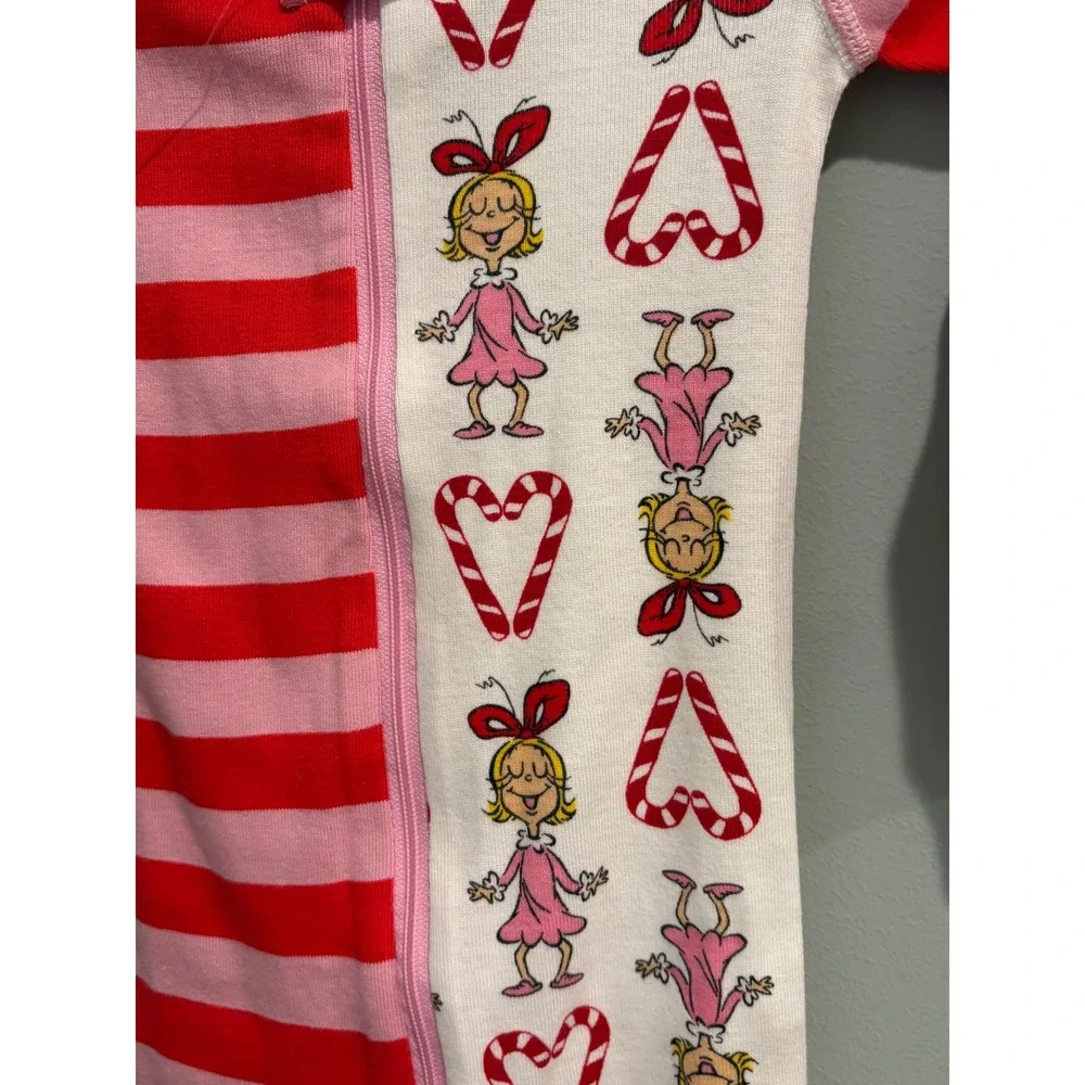 Hanna Andersson Grinch Cindy Lou Who Striped Organic Cotton Pajamas 18-24 Months